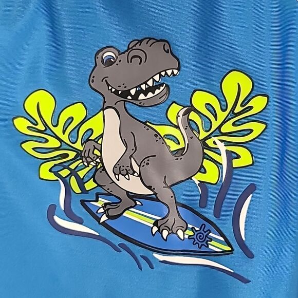 NWT UV Skins Rashguard + Bucket Hat 12/18M Blue Surf-A-Saurus Dino Swim UPF 50+ - Picture 3 of 11